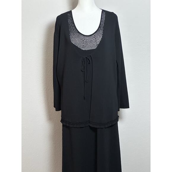 Studio Max Women’s Knit Two-Piece Dress & Sweater Black Size (L) - Picture 2 of 16